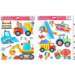 Anděl 10173 Samolepicí pokojová dekorace pro děti stavební stroje ( 33 x 29 cm ) – Zbozi.Blesk.cz