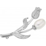 Bealio stříbrná brož perla a tulipán 03-08539-0980 – Sleviste.cz