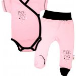 Baby Nellys 2-dílná sada body kr. rukáv + polodupačky růžová Baby Little Star – Zboží Dáma