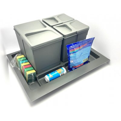 In-Design Systém odpadkových košů do zásuvky PRAKTIK antracit 2 x 15 l – Zboží Mobilmania