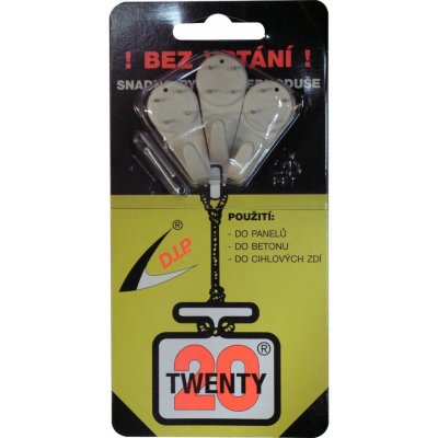 Háček Twenty MAXI BÍLÝ 3ks 108202 – Zboží Mobilmania