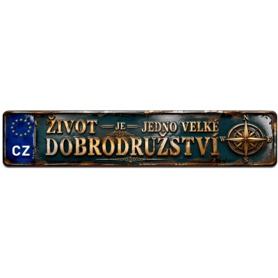 Bezvadary.cz | Dárková značka pro dobrodruha s vlastním textem 20x4,2 cm / PVC plast 3mm / bez přísavek zd32 – Hledejceny.cz