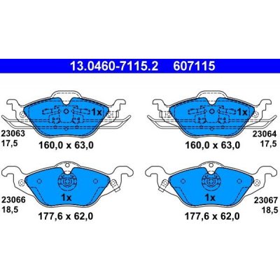 Sada brzdových destiček, kotoučová brzda ATE 13.0460-7115.2 – Zbozi.Blesk.cz