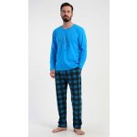 Vienetta MAN pánské pyžamo dlouhé Tetris: modrá – Zboží Dáma