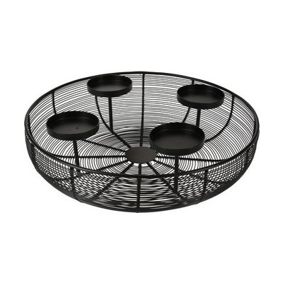 svícen na 4 svíčky kul.pr.36x10cm kov.drátěný ČER – Zboží Dáma svícen na 4 svíčky kul.pr.36x10cm kov.drátěný ČER – Zboží Dáma