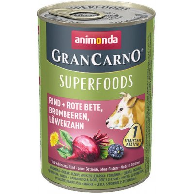 Animonda GranCarno Superfoods Adult hovězí červená řepa ostružiny pampeliška 400 g – Hledejceny.cz