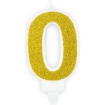 PartyDeco narozeninová svíčka zlatá číslo 0 – Sleviste.cz