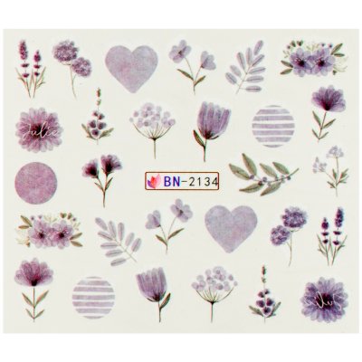 BIO nails Vodolepka BN 2134 srdce a květy – Zboží Mobilmania