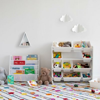 Humble Crew WO565 Dětská police / Dřevěný organizér na hračky s 12 úložnými boxy – Zboží Dáma