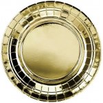 PartyDeco Papírové talířky zlaté metalické, 23 cm – Zboží Dáma