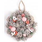 MagicHome Vianoce Věnec růžovo-oranžový, 25 cm – Hledejceny.cz