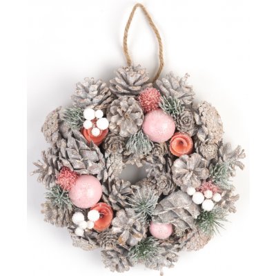 MagicHome Vianoce Věnec růžovo-oranžový, 25 cm – Hledejceny.cz