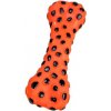 Hračka pro psa Annam Pískací kost s leopardím postiskem 18 x 6,5 cm oranžová