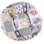 Bellatex Dita kulatý prošívaný patchwork love šedý 40 cm – Zboží Dáma