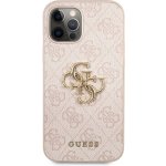 Pouzdro Guess PU 4G Metal Logo iPhone 12/12 Pro růžové – Zboží Mobilmania