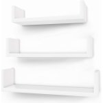 SONGMICS Nástěnná police do U bílá 3 ks 40/35/30 cm – Zboží Dáma
