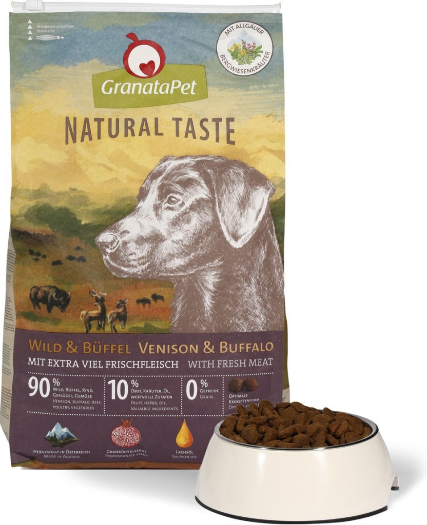 GranataPet Natural Taste se zvěřinou a buvolem 4 kg