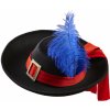 Dětský karnevalový kostým Widmann Černý mušketýrský klobouk s peřím