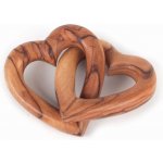 El Puente Propletená srdce z olivového dřeva z Palestiny, 5 cm – Zboží Dáma
