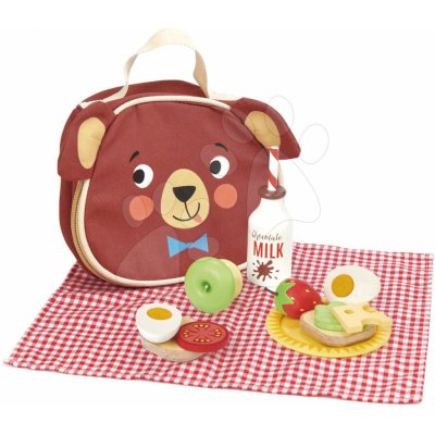 Leaf Toys Little Bear's Picnic Tender drevená sada na výlet s taškou a potravinami