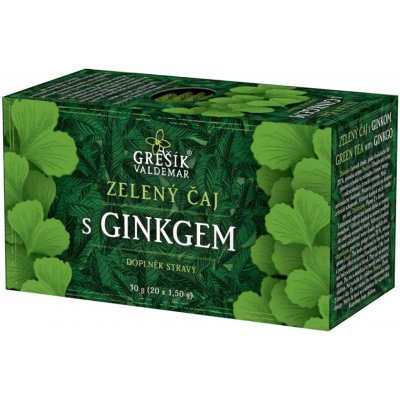 Grešík Čaje 4 světadílů Zelený čaj s ginkgem 20 nálevových sáčků – Sleviste.cz