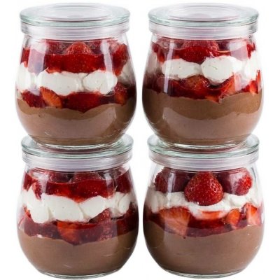 Orion sklenice na jogurt / dezert s víčkem YOGO 4ks x 260ml – Zboží Dáma