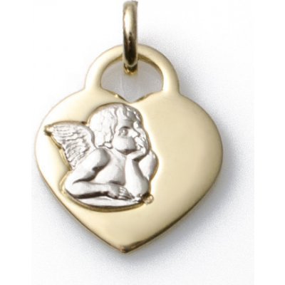 Zlatnictví Zlatíčko Zlatý přívěsek srdce s andělem S626.00127.1 – Zboží Mobilmania