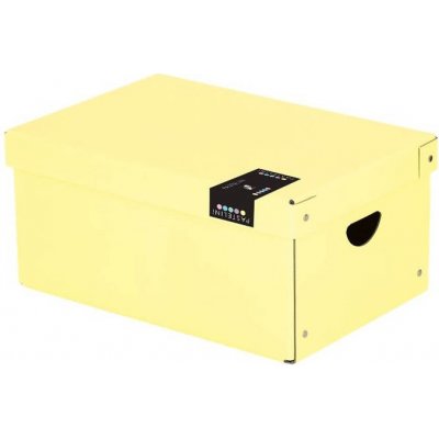 Karton P+P Krabice úložná lamino PASTELINI - žlutá / 35,5 x 24 x 16 cm – Zboží Živě