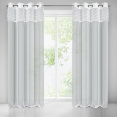 EUROFIRANY ZÁVĚS NA KROUŽCÍCH AMIRA 140X250 CM BÍLÁ – Zboží Dáma