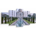 Obraz - Taj Mahal za východu slunce (s hodinami), pětidílný 150x80 cm s hodinami – Hledejceny.cz