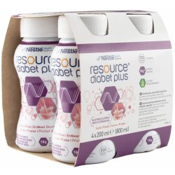 RESOURCE DIABET PLUS PŘÍCHUŤ JAHODA POR SOL 4X200ML