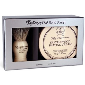 Taylor of Old Bond Street Sandalwood krém na holení 150 g + štětka na holení dárková sada