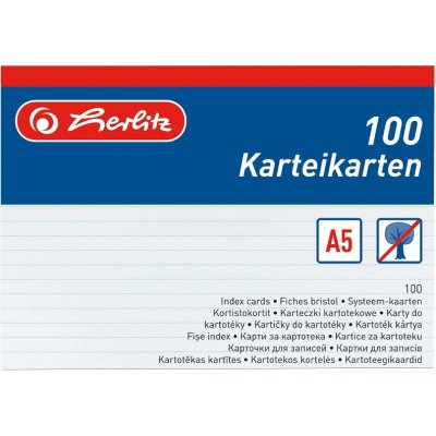 Herlitz Herlitz 01150507 náhradní karty do kartotéky 100 ks A5 30133 – Zboží Dáma