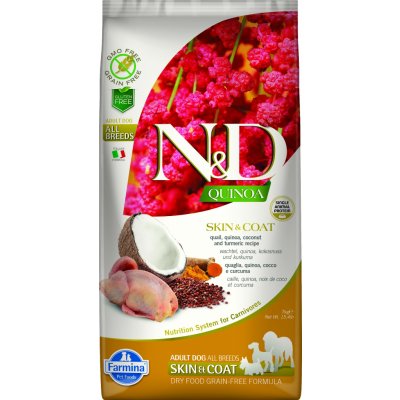 N&D Quinoa Dog Adult Skin & Coat Grain Free Quail & Coconut 7 kg – Zboží Mobilmania