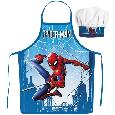 Javoli Chlapecká zástěra s čepicí Spiderman Skyline – Hledejceny.cz