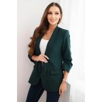 Kesi Włoski dámská sako bez zapínání s podšívkou tmavě zelená modrá bílá zelená – Zboží Mobilmania