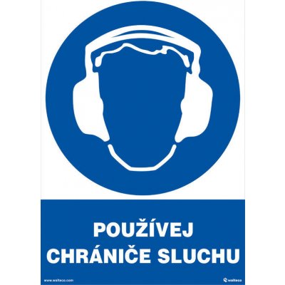 Walteco Používej chrániče sluchu 210x297mm, formát A4, plastová tabulka Množství: 1 ks , 20022 – Zbozi.Blesk.cz