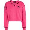 Dámská mikina Karl Lagerfeld mikina IKONIK 2.0 CROPPED sweatshirt růžová