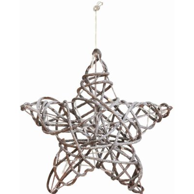 H&S Decoration Christmas Star LED vyrobená z Červenáang Bílá Hnědá 9cm x 30 cm