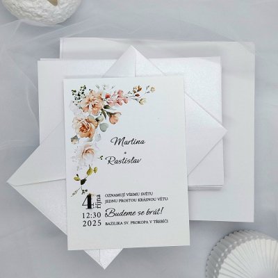 Svatební oznámení Meruňkové květy 1 – Sleviste.cz
