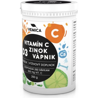 Vemica Vitamin C+D3+Zn+Ca 250 g – Hledejceny.cz