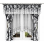 BytoTex Sada záclon se závěsem BT672 šedá, 400x150 cm – Hledejceny.cz