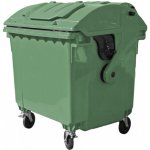 Plastik Gogič Plastový kontejner 1 100 l hnědý kulaté víko – Zboží Dáma