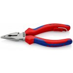 KNIPEX 08 22 145 T Kombinované úzké ploché kleště s vícesložkovými návleky, s integrovaným připevňovacím okem pro připevnění pojistky proti upadnutí atramentované na černo 145 mm – Sleviste.cz