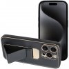 Pouzdro a kryt na mobilní telefon Apple Forcell LEATHER Case Kickstand APPLE IPHONE 15 PRO černé