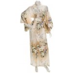 Japonské dámské hedvábné kimono Hana Creme dlouhé – Sleviste.cz
