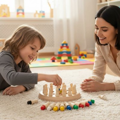 Paměťová hra pro děti - dřevěné šachy – Zboží Dáma