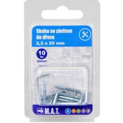 M.A.T. GROUP skoba se závitem do dřeva 25x2,3mm Zn (10ks) – Zboží Mobilmania