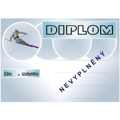 VIZINGR Lyžování diplom A4 č.4 Lyže č.4 BEZ TEXTU – Hledejceny.cz