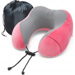 Kufryplus Cestovní polštář s paměťovou pěnou TPMF13 růžový 26x26 – Zboží Mobilmania